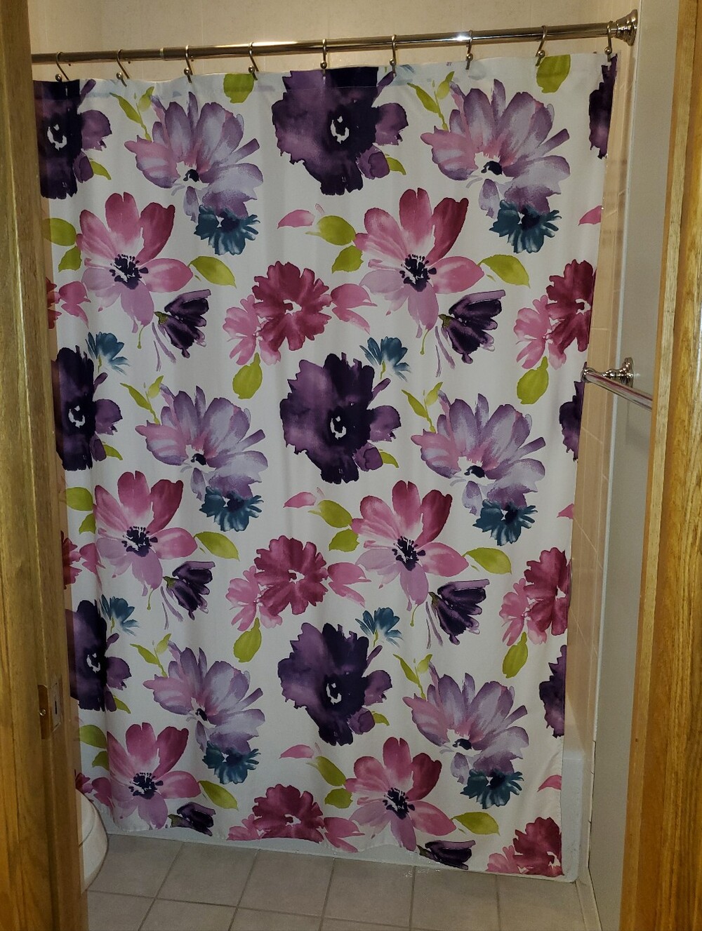 J Queen NY Floral Watercolor Shower Curtain. Approx 72x72.
